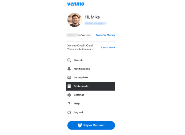 
    Export Your Statement from Venmo
